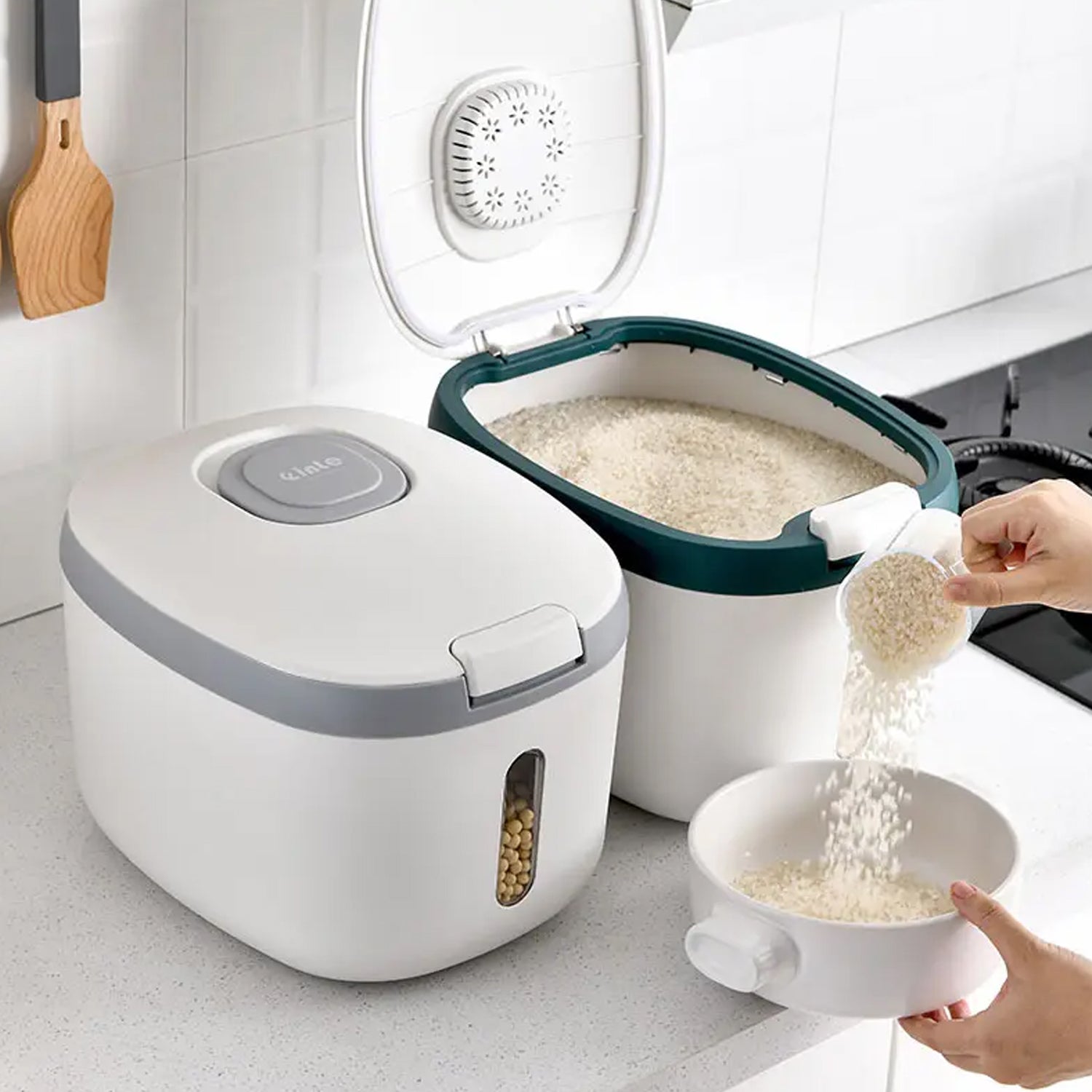 5285 Rice Storage Containers, Airtight Storage Box With Pouring Cups, Sealed Rice Bucket, Household Storage Box For home & Kitchen Use DeoDap 5285 Rice Storage Containers, Airtight Storage Box With Pouring Cups, Sealed Rice Bucket, Household Storage Box For home & Kitchen Use DeoDap
